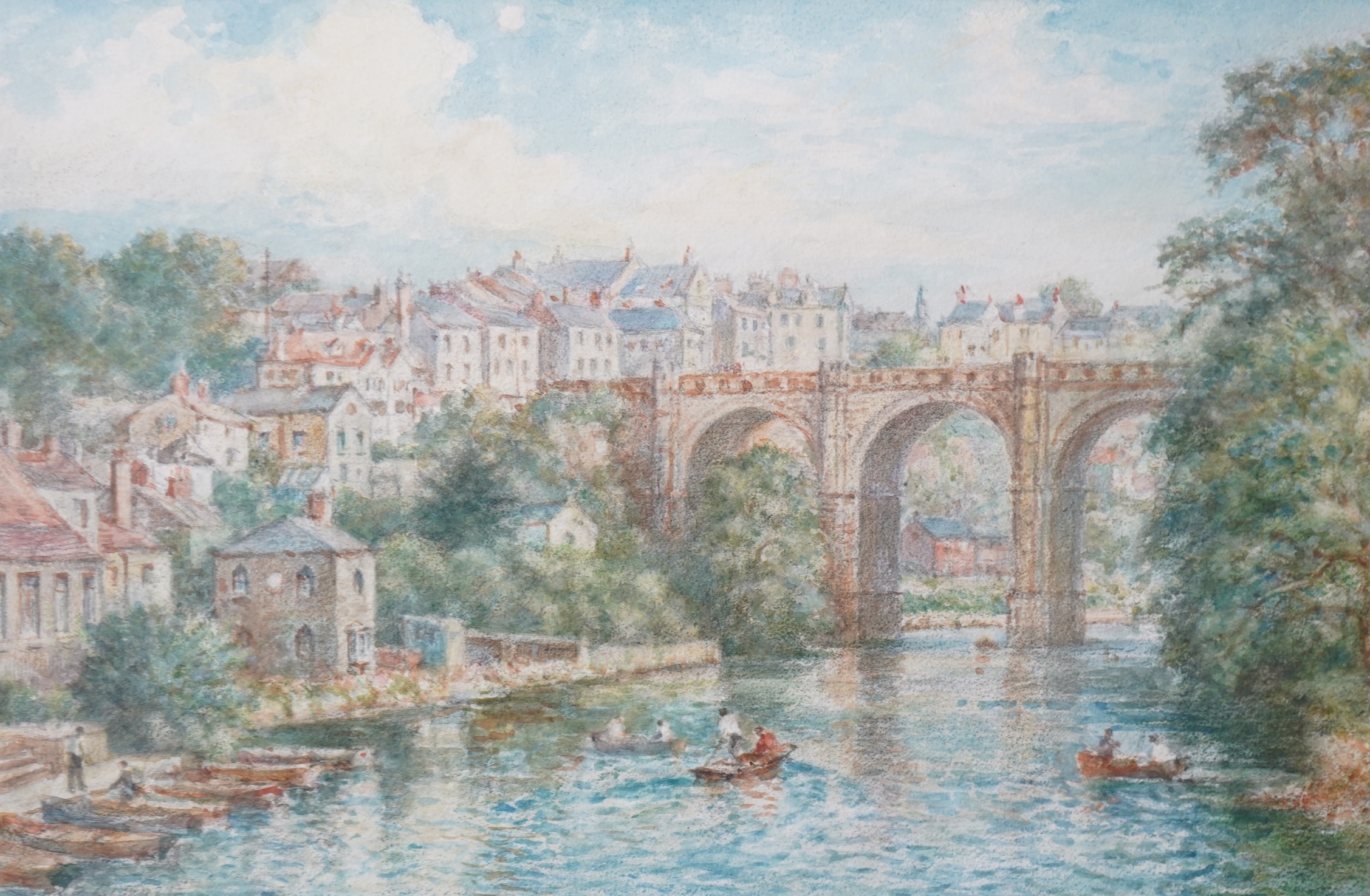 Bernard Finegan Gribble, 1872-1962, 'Christchurch Priory, Hants' and 'Knaresborough Bridge, Yorkshire'